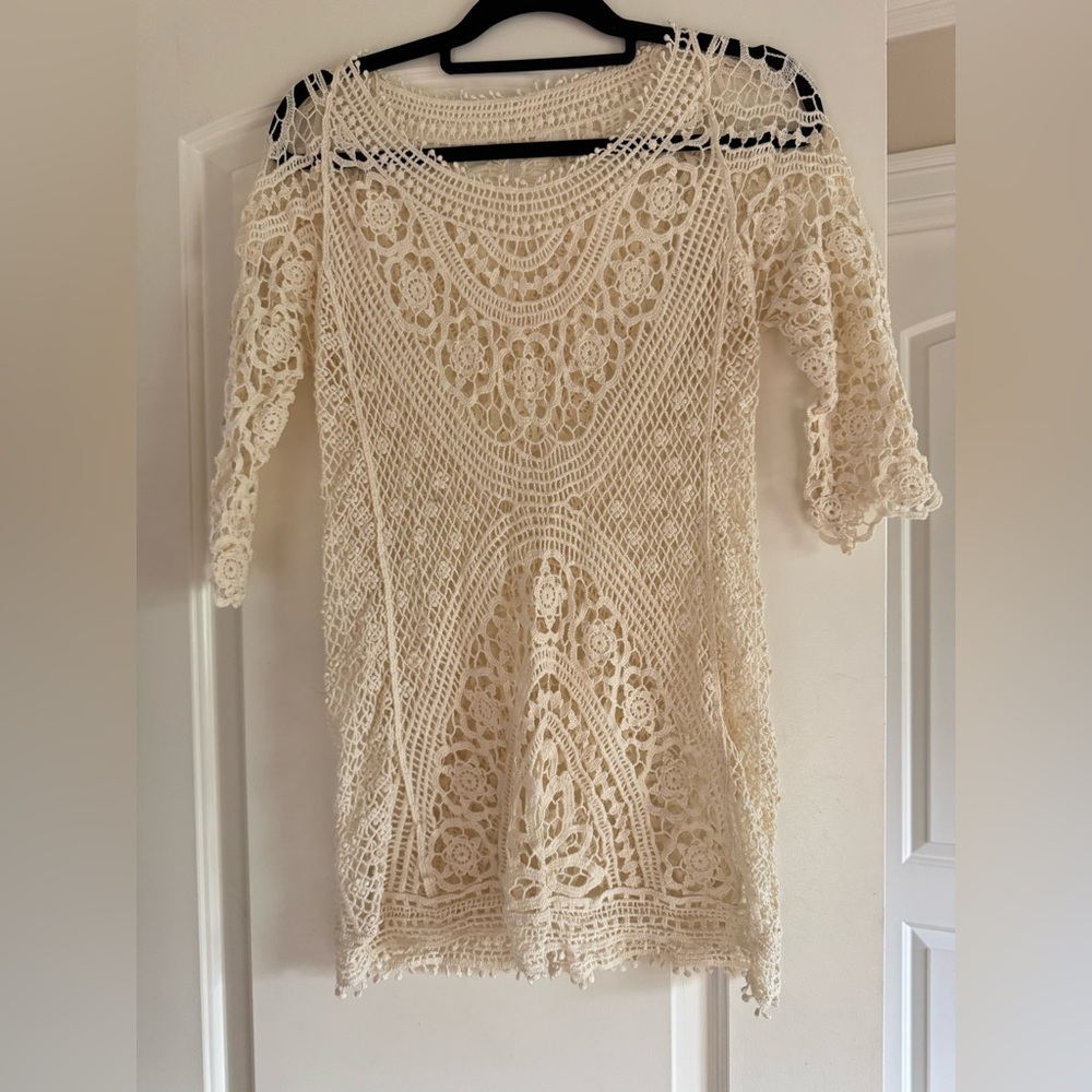 New swim beach crochet cover up dress
